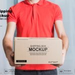 Free Shipping Box Mockup PSD Template
