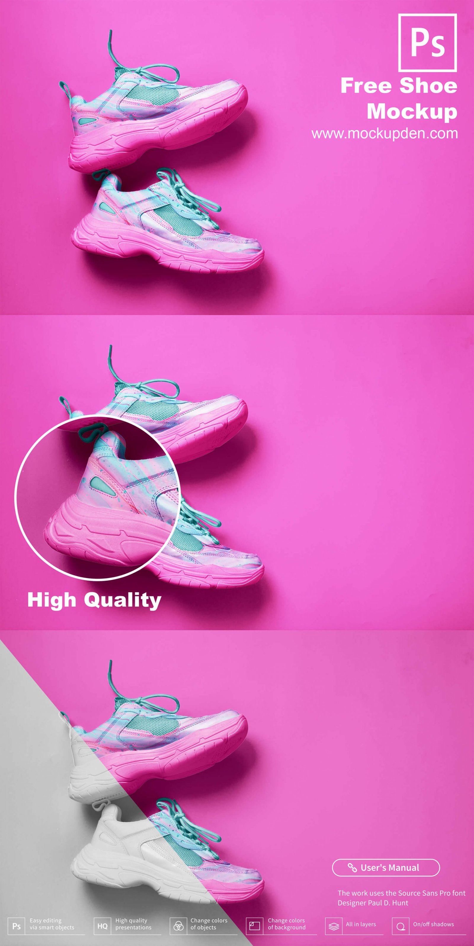 Shoe Mockup | Free New Trendy Shoe PSD Design Template 2020