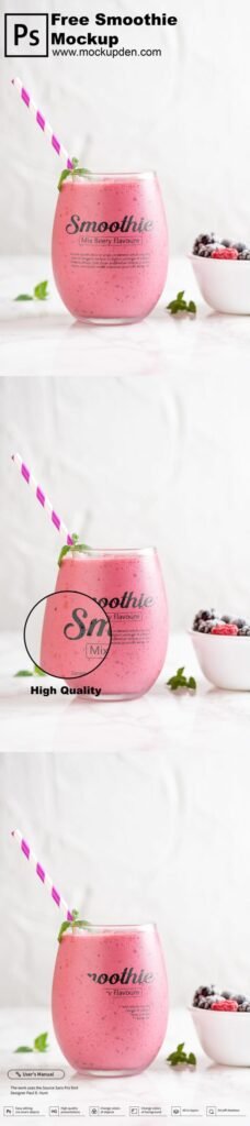 Free Smoothie Mockup PSD Template