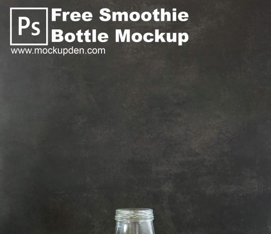 Free Smoothie Bottle Mockup PSD Template