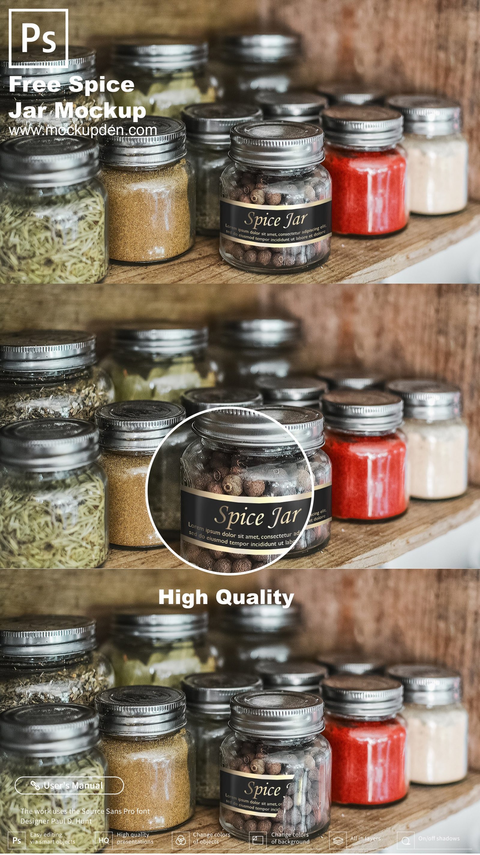 Free Spice Jar Mockup PSD Template - Mockup Den