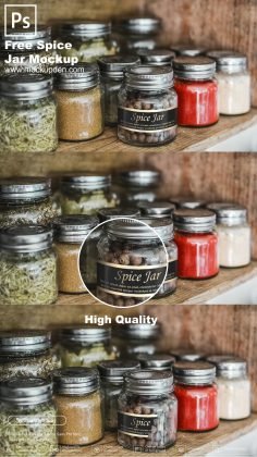 Download Free Spice Jar Mockup PSD Template - Mockup Den