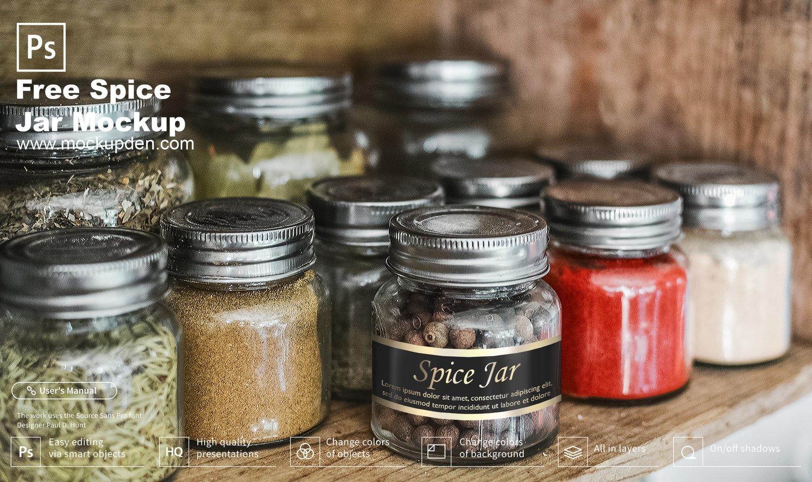 Download Free Spice Jar Mockup Psd Template Mockup Den