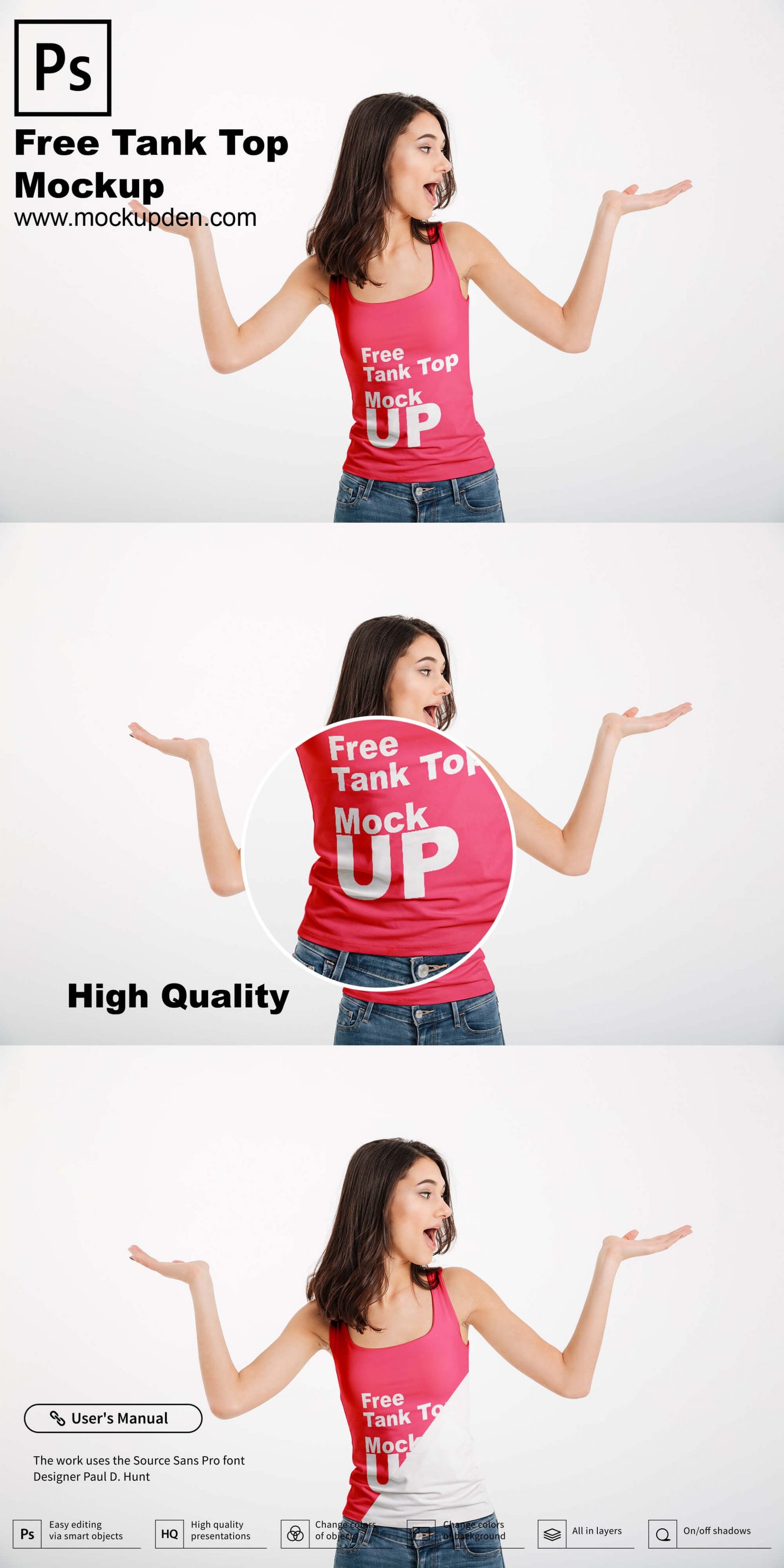 Download Free Tank-Top Mockup PSD Template | Mockup Den