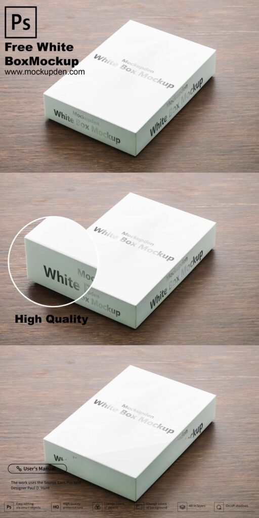 Download Free White Box Mockup Psd Template Mockup Den