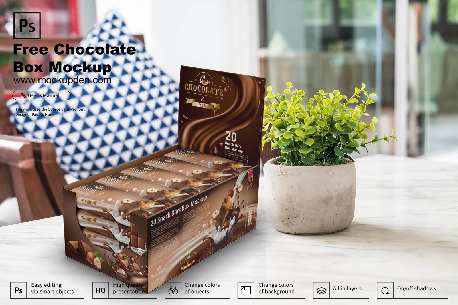 Download Free Chocolate Box Mockup PSD Template - Mockup Den