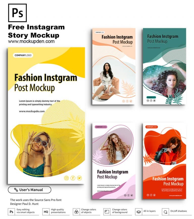 Free Fashion Instagram Story Mockup PSD Template