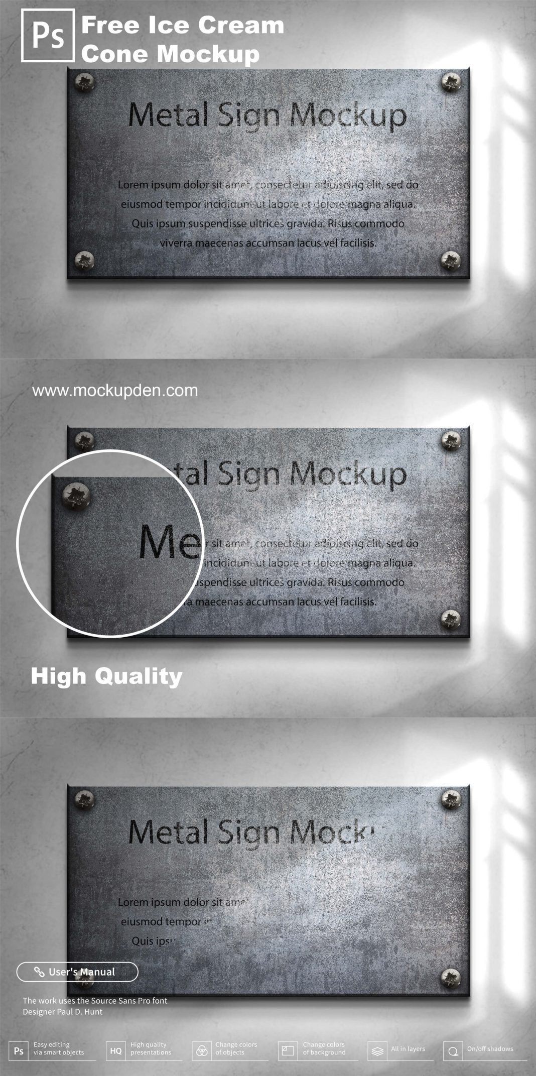 Download Free Metal Sign Mockup PSD Template - Mockup Den