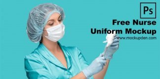 Free Nurse Uniform Mockup PSD Template