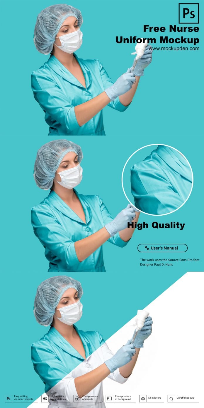 Download Free Nurse Uniform Mockup PSD Template | Mockup Den