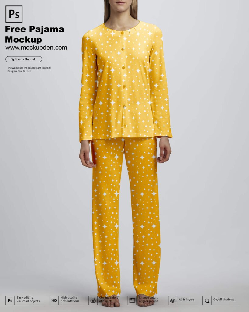 Download Free Pajamas Mockup PSD Template | Mockup Den