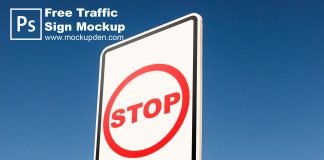 Free Traffic Sign Mockup PSD Template