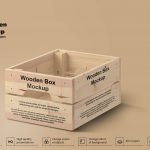 Free Wooden Box Mockup PSD Template