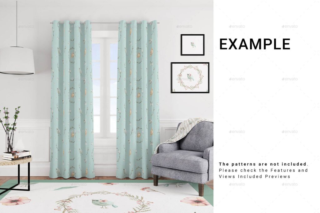 5 Types of Curtains, Rug & Blanket Set