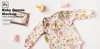 Free Baby Onesie Mockup PSD Template