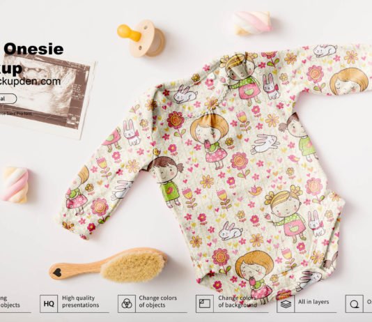 Free Baby Onesie Mockup PSD Template
