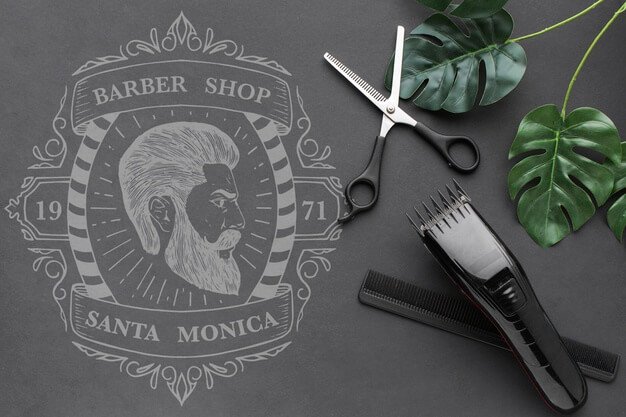 Barbershop concept mock-up Free Psd