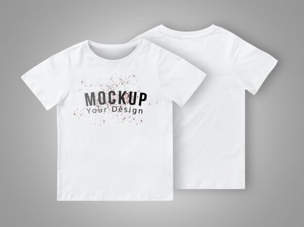 Blank white kids t-shirt mock up template Premium Psd