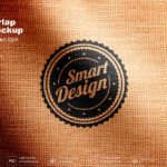Free Burlap Logo Mockup PSD Template