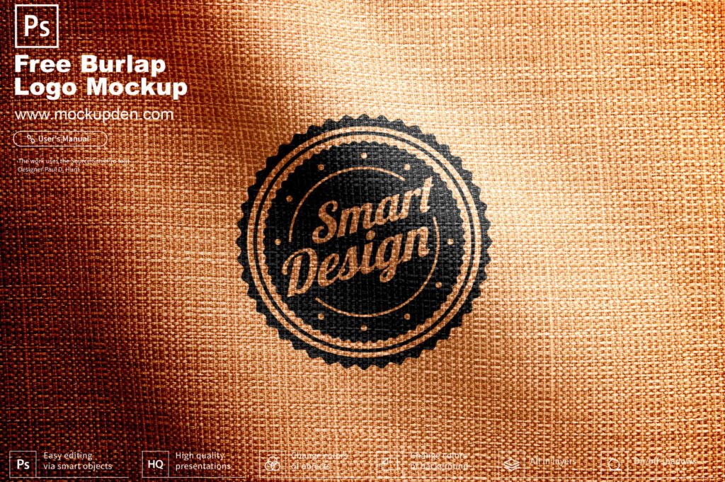 Download Free Burlap Logo Mockup PSD Template | Mockup den