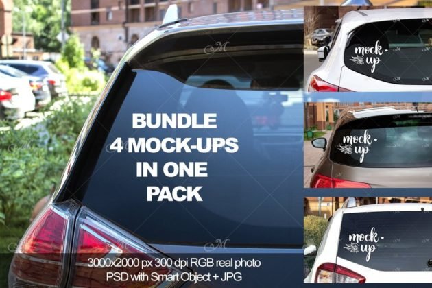 Download 10+ Creative Free Car Window Decal mockup PSD Templates