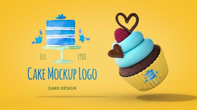 21+ Free Creative Cupcake Mockup PSD Template with Toppings 4