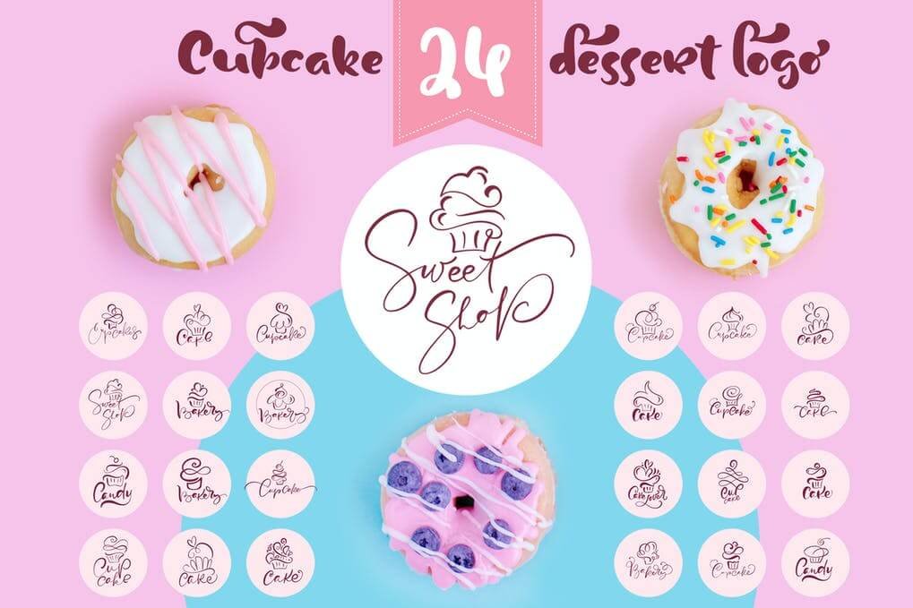 Cupcake Dessert Logo