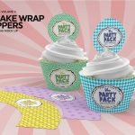 Cupcake Wrap and Topper Mockup