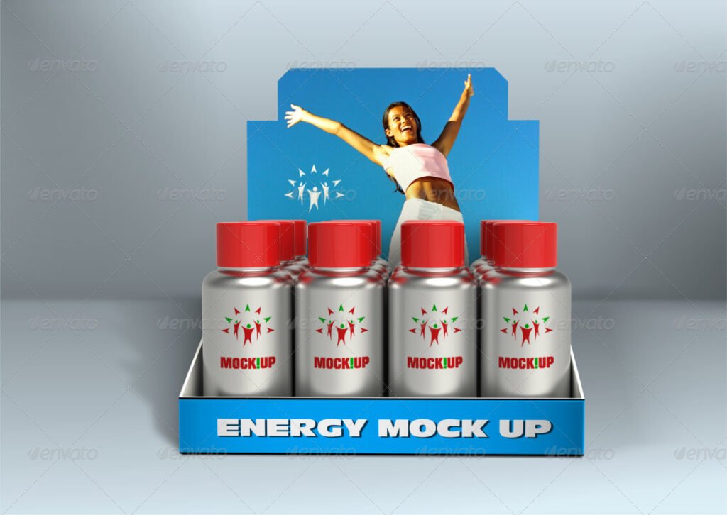 Energy Drink Bottles Mockup