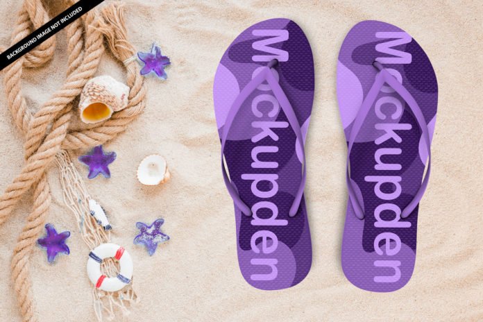 Free Beach Flip Flop Mockup PSD Template | Mockup Den