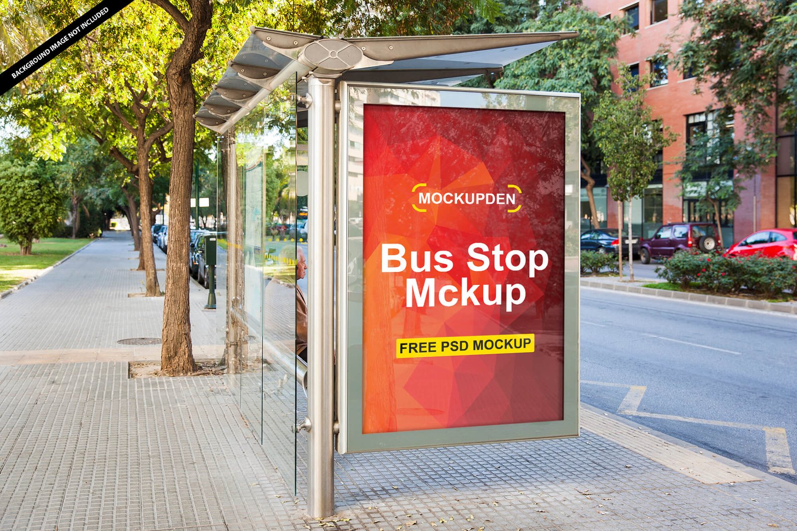 Download Free Bus Stop Advertisement Mockup PSD Template | Mockup Den