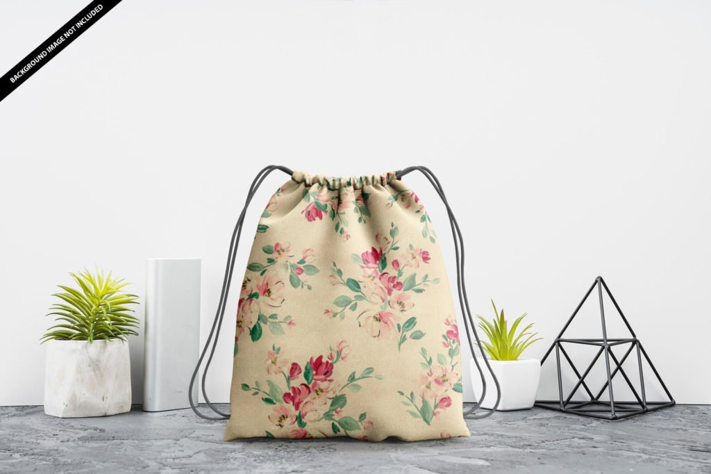 Free Drawstring Bag Mockup PSD Template | Mockup Den