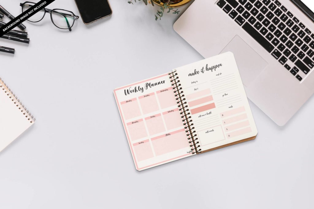 Free Planner Mockup PSD Template