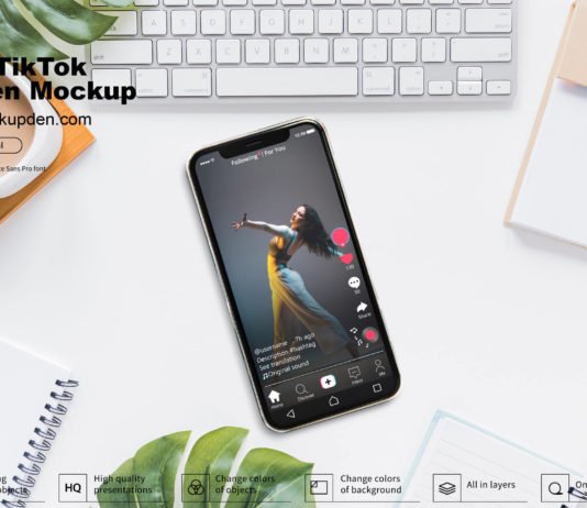 Free TikTok Screen Mockup PSD Template