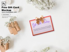 Free Gift Card Mockup PSD Template