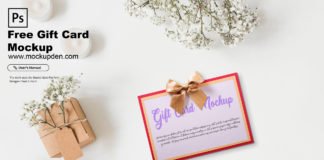 Free Gift Card Mockup PSD Template