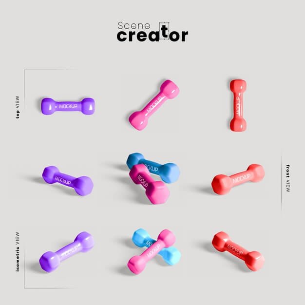 Girlish colorful weights mock-up Free Psd