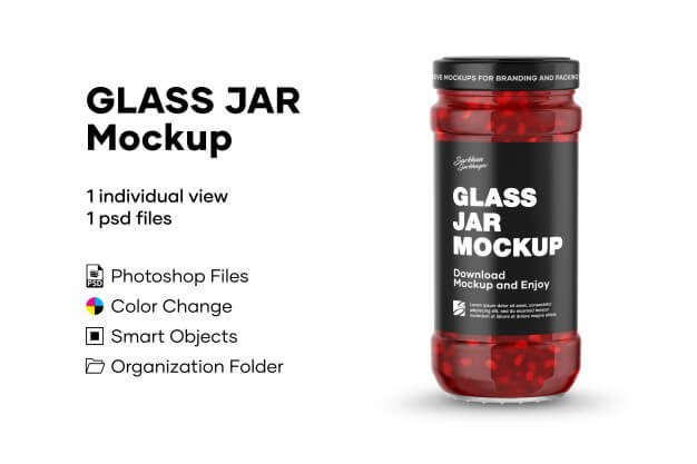 Glass jar mockup Premium Psd