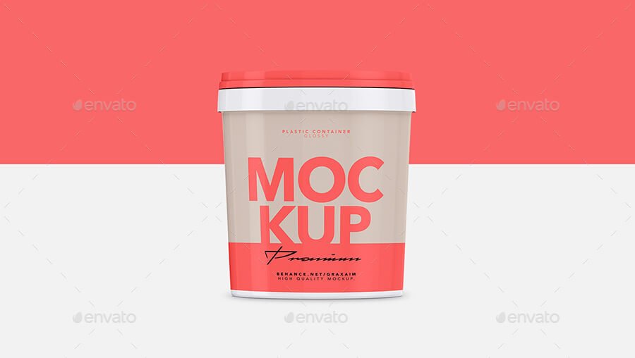 Glossy Plastic Container - Mockup