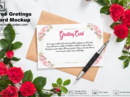Free Greeting Card Mockup PSD Template