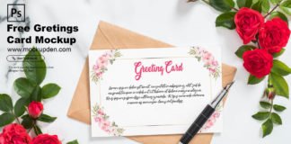 Free Greeting Card Mockup PSD Template