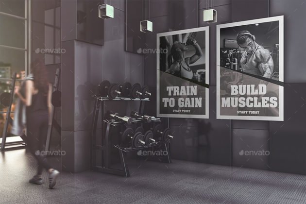 19+ Breathtaking Workout Scene Gym Mockup PSD Templates