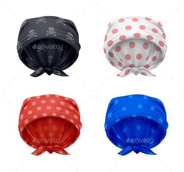 Head Bandanna Colorful Set