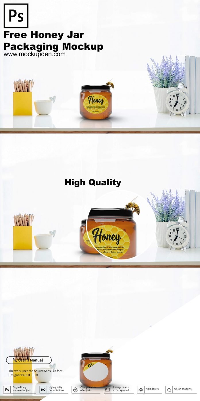 Download 19+ Attractive Free Honey Jar mockup PSD Templates Packaging