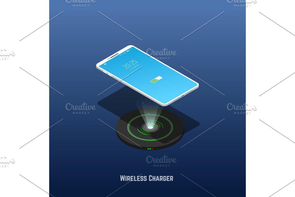 Isometric phone and wireless charger