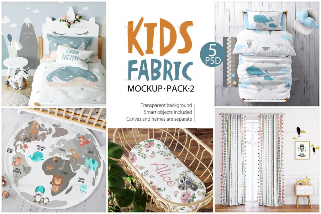 KIDS Fabric Mockup Pack - 2