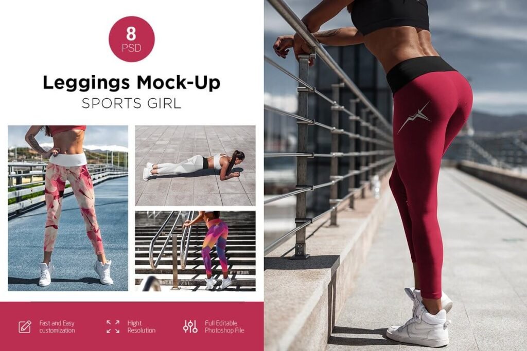 Leggings Mock-Up Sports Girl