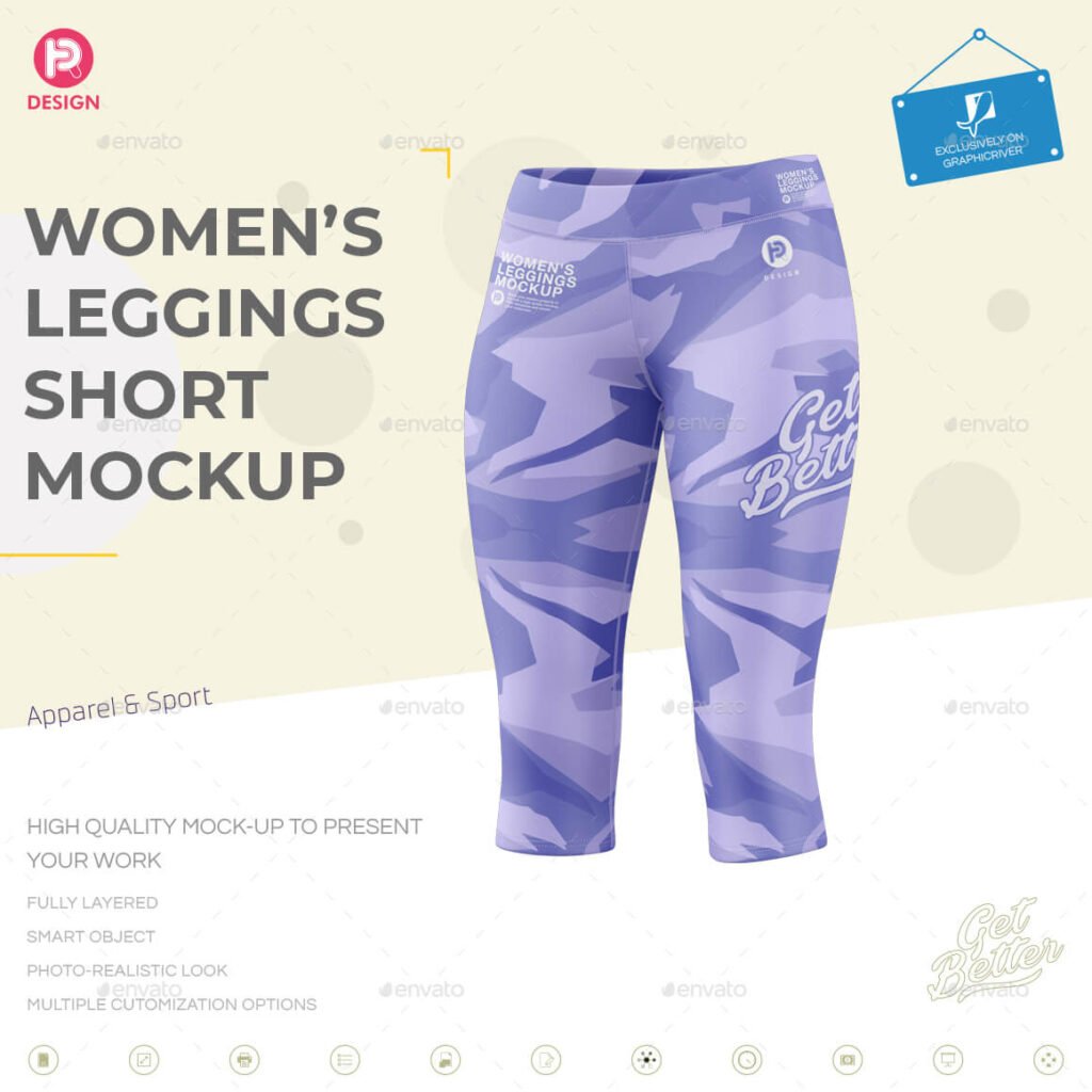 Women's Leggings Short Mockup