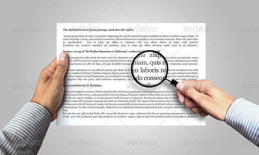 Magnifying Glass and Paper in Hand Mock-up