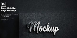 Free Metallic Logo Mockup PSD Template